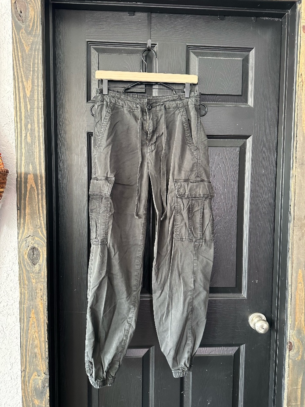 Black Cargo Jogger Pants Size 6 Utility Streetwear Lightweight